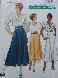 7539 VOG 68 DRAWSTRING DIRNDL SKIRT LENGTHS PATTERN 27'' W